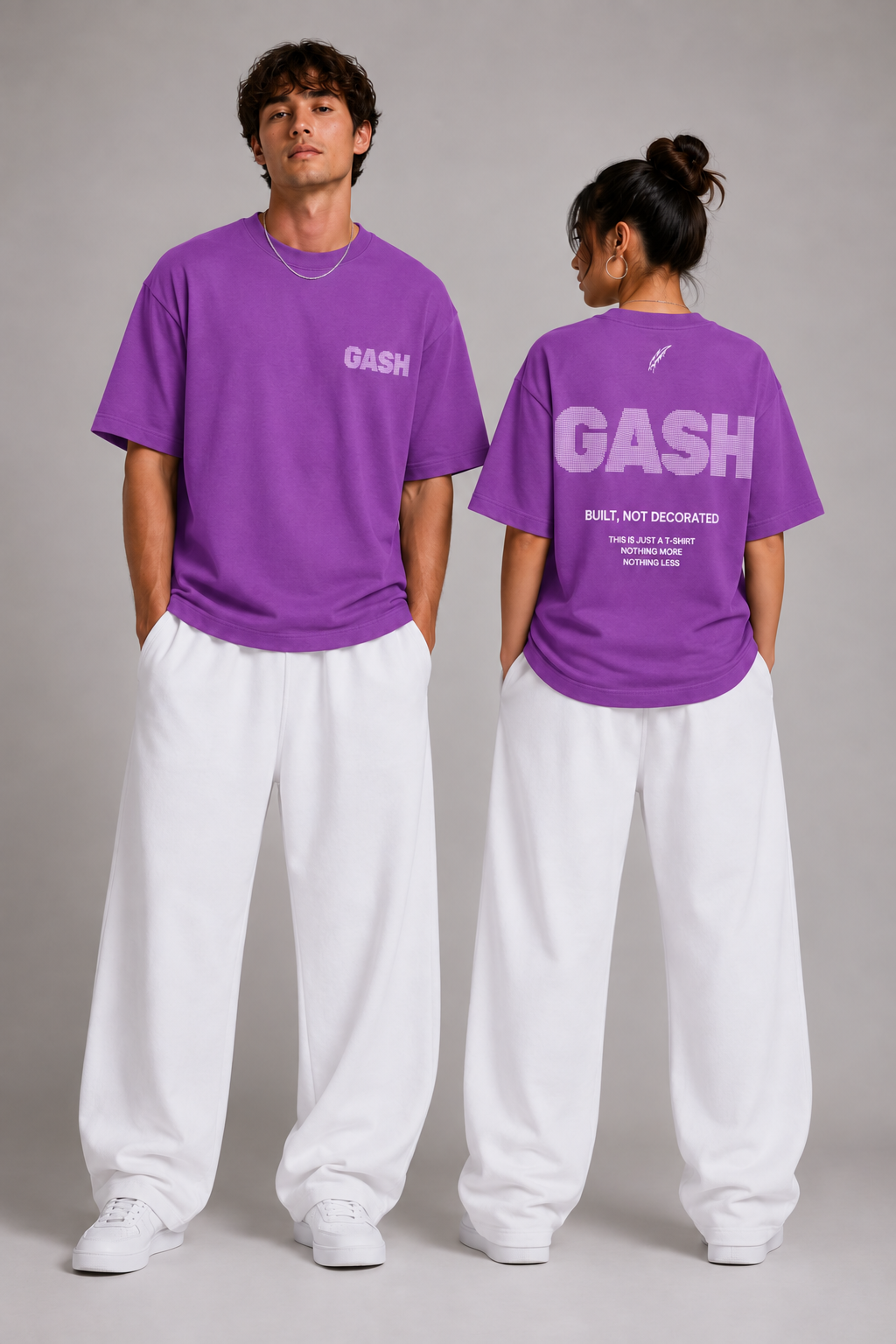 GASH PHANTOM Tee - Amethyst / White