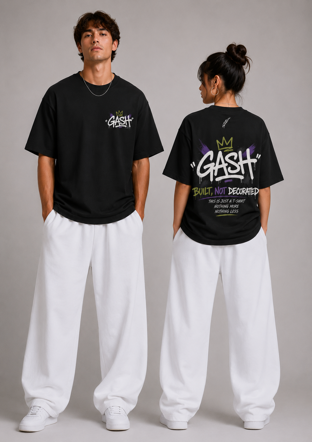 GASH OUTSIDR Tee - Black / Regalia