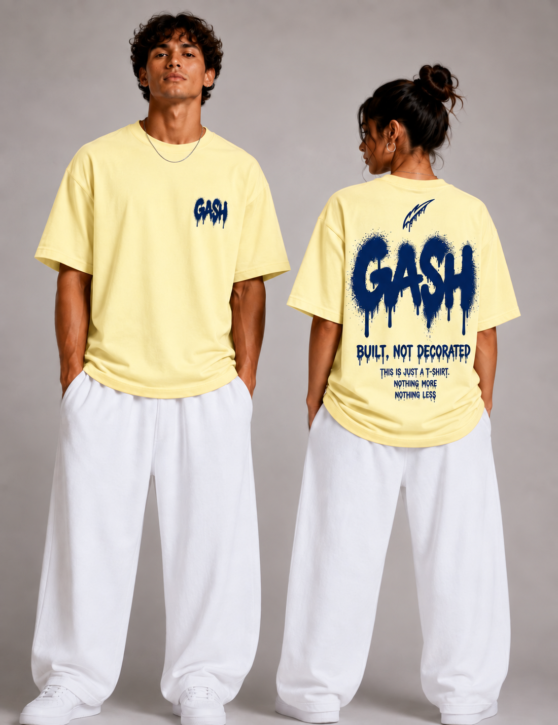 GASH VANDL Tee - Butter / Navy