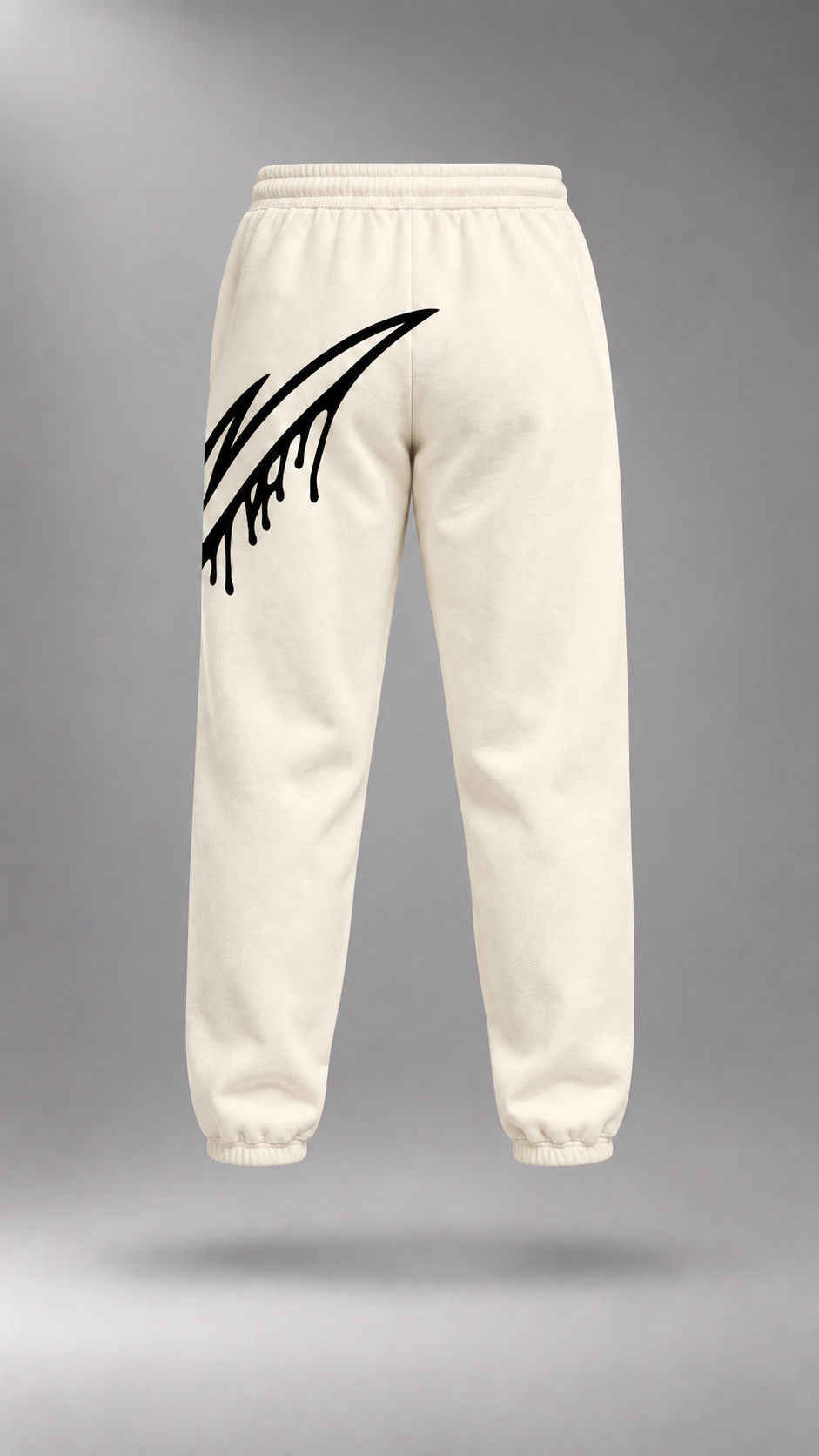 GASH VANDL French Terry Pants - Cream / Black