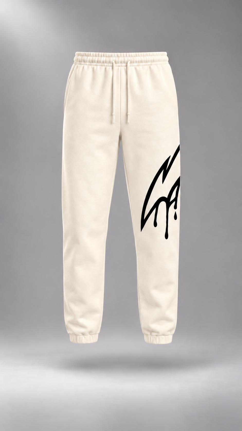 GASH VANDL French Terry Pants - Cream / Black