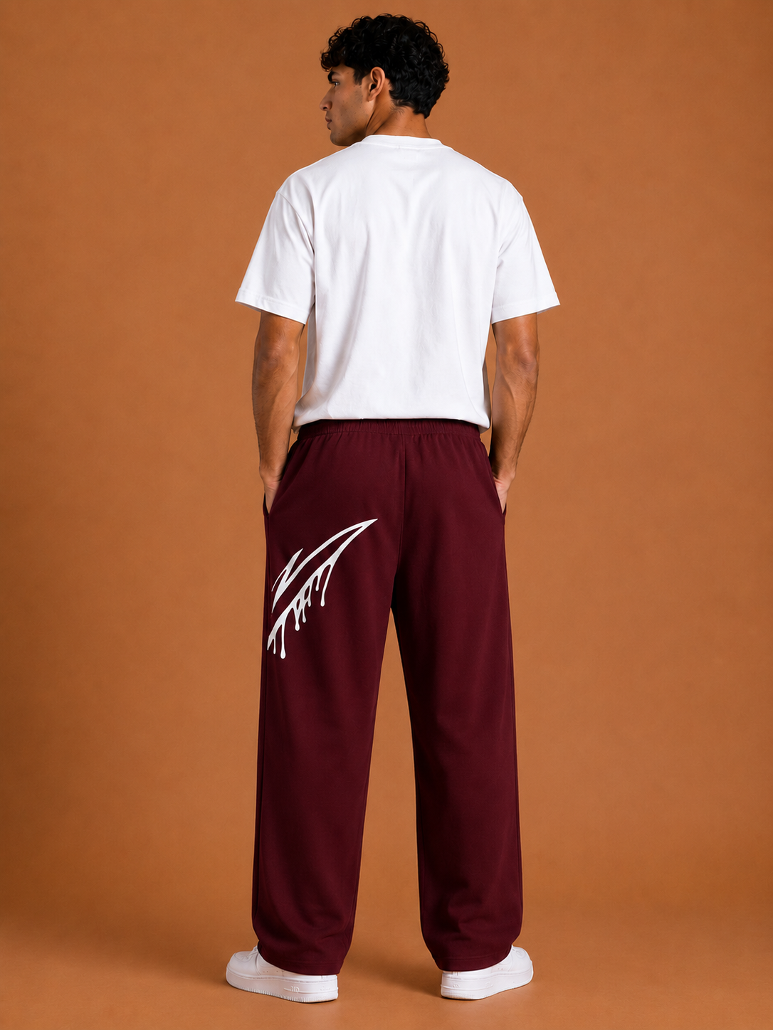GASH ORIGIN Pants - Maroon / White